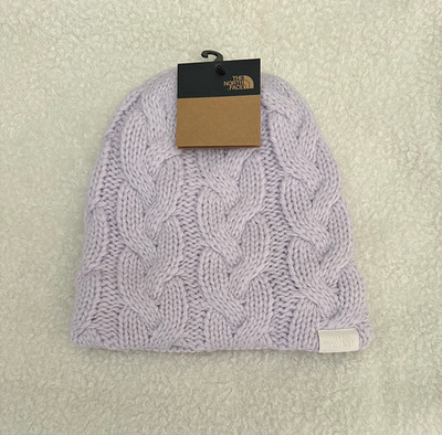  NWT  The North Face Cable Minna Beanie Fleece Lined Lavender