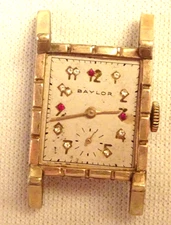 Baylor Wristwatch 17J Men's Antique Swiss Parts or Repair Rolled Gold