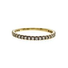 0.26 CT Natural Diamond 14K Yellow Gold Wedding 3/4 Band Ring Size 5