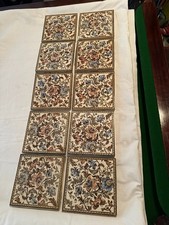 Antique, Reclaimed, Floral Victorian Fireplace Tiles, Beautiful Condition