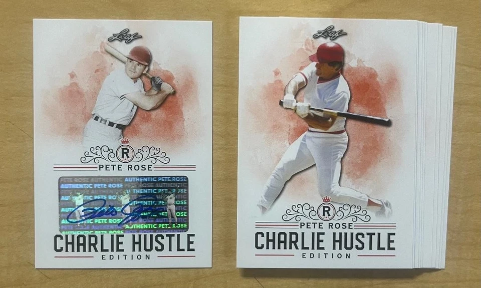 Pete Rose Auto AU-02 2020 Leaf Charlie Hustle Edition with Complete Set 1-10 - Image 3 of 3