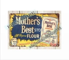 decorating walls with restaurant pub Mothers Best Flour metal tin sign