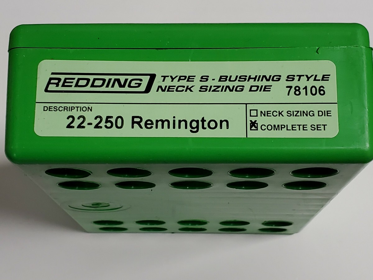 78106 REDDING 3-DIE TYPE-S BUSHING DIE SET - 22-250 REMINGTON