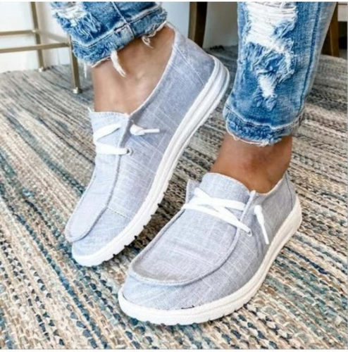 Womens Slip On Flats Lace Up Pumps 