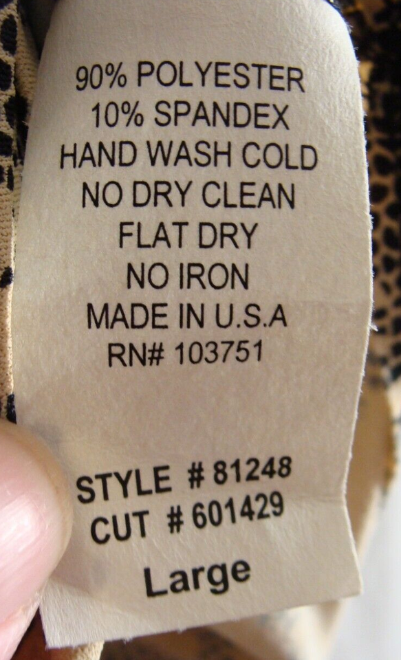 Vintage Y2k Black & Tan Sleeveless LACE Pattern Stretch Knit Top Sz L