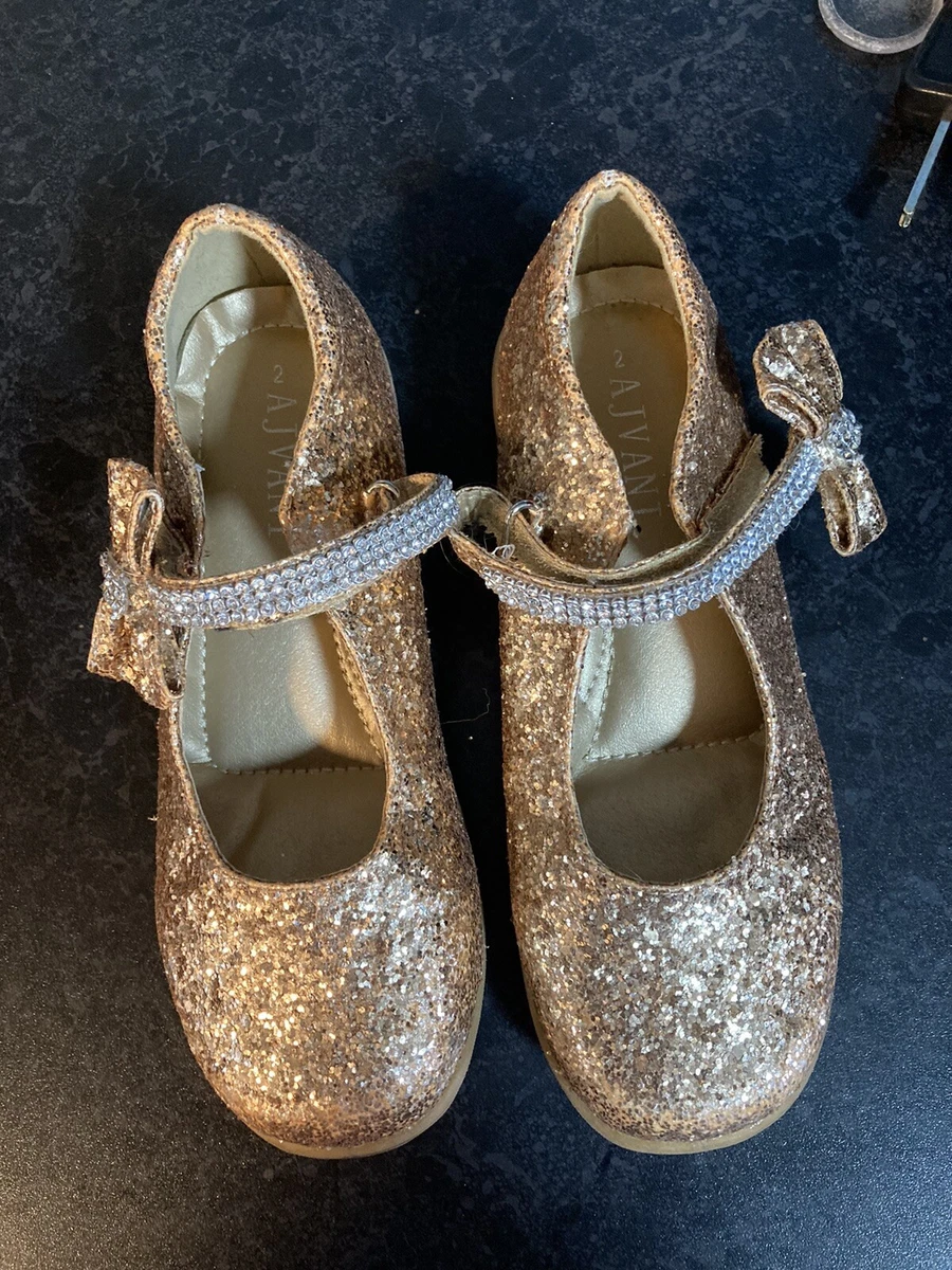 girls gold glitter shoes Size 2 eBay