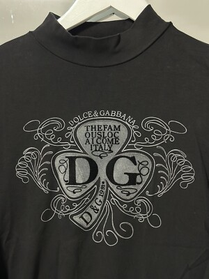 美品 DOLCE & GABBANA ロゴ スウェット XL 黒 DOLCE & GABBANA Sweater Black Logo Stud Pullover Sweatshirt