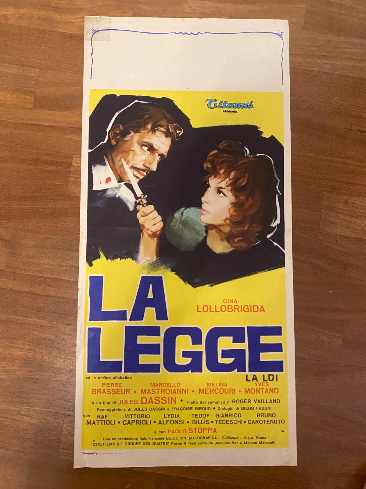 Locandina originale film La legge (1958) - Regia di Jules Dassin