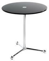 Beistelltisch Wohnzimmertisch Couchtisch Stahl Glasplatte Schwarz Rund Ø 45 Cm