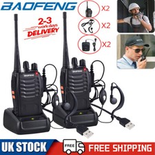 UK 2 PACK Baofeng Walkie Talkies Long Range Two Way Radio UHF 16CH with Headsets