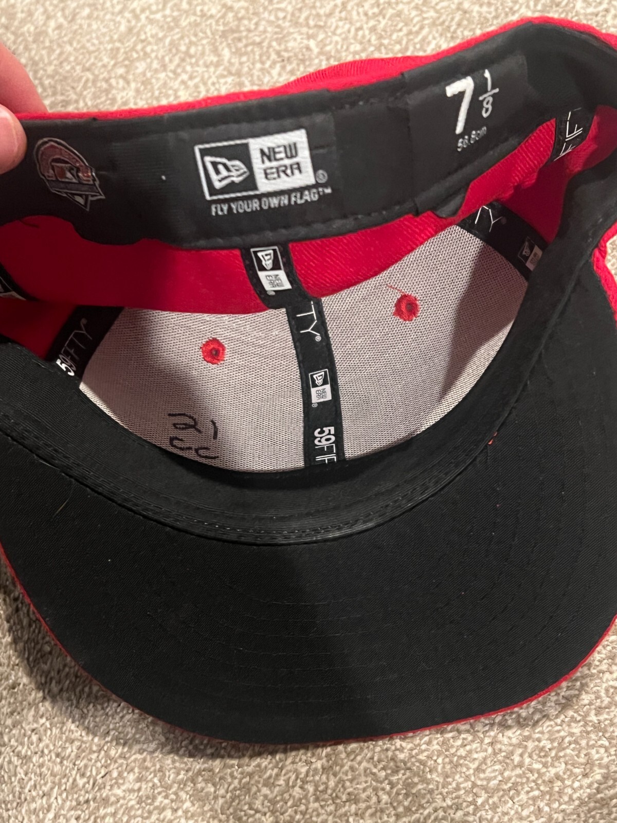 SIGNED GAME USED BASEBALL HAT WORN AUTO CASEY COLEMAN TACOMA RAINIERS MILB 7 1/8 view 2