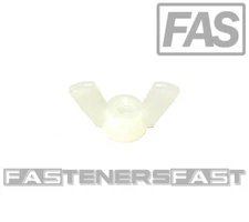 (10) 8-32 Nylon Wing Nuts - Natural Nylon #8-32  Butterfly Nuts (10 Pieces)