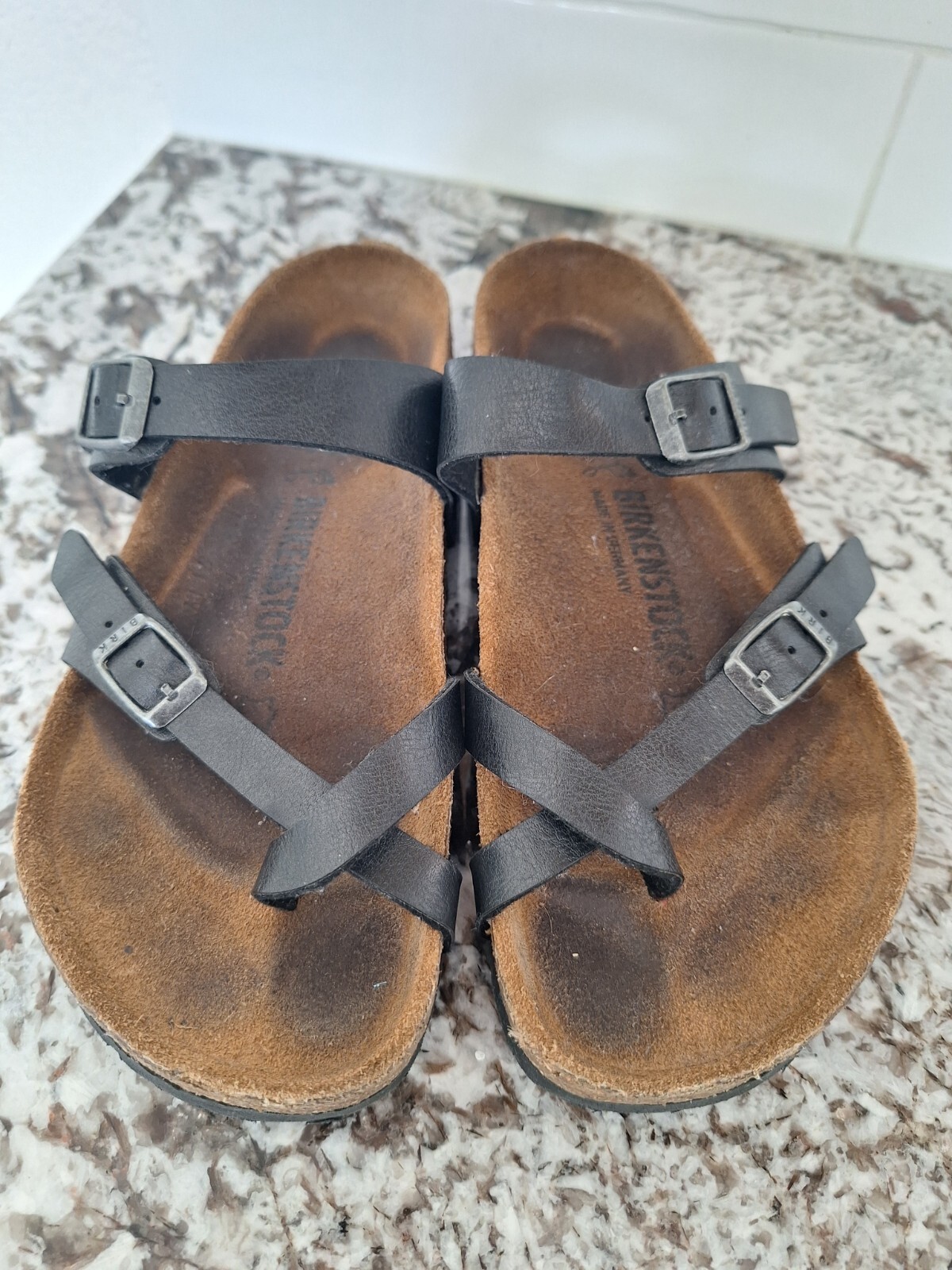 Birkenstock Mayari Sandals Dark Gray Double Strap size  7US  38 EUR