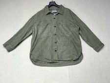 Scotch  Soda Oversized Boxy Button up Army Green Floral Utility Jacket Size XL