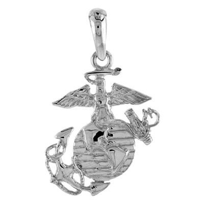 925 Sterling Silber Adler, Kugel und Anker Anhänger 7/8 (22mm) Zoll hoch