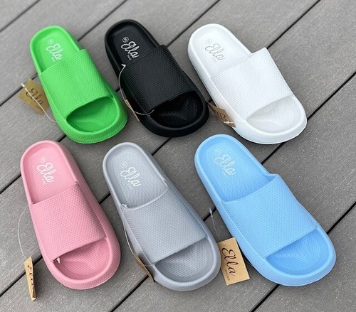 Ella Cloud Lightweight Waterproof Comfy Bouncy Soft Rubber Sliders Sandals  | eBay