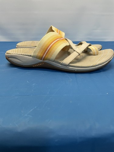 Merrell Women’s Zinnia Sandals Silver Lining Flax Yellow Gray Strappy Size 8 - Picture 2 of 5