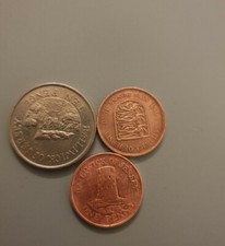 3 Bailiwick of Jersey Coins 1992 ROCK ten 10p 1980 &1998 1P circulated TBBOJ