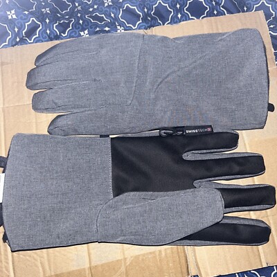 Swiss Tech Men's  Gray Thinsulate Softshell Gloves Touch Screen Size L/XL NWOT