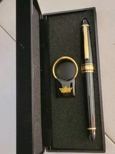 Rare Trump Castle Black & Gold Pen & Keychain Set In Original Box New Old Stock