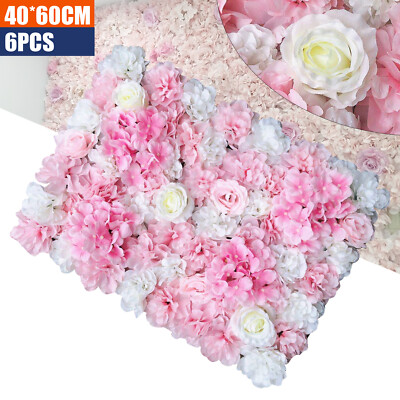 K??nstliche Blumenwand Panel Seide Rosenwand Hochzeit/ Schaufenster Dekor 6 Tlg!