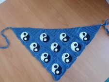  rochet bandana Yin and Yang, black and white bandana, crochet headband