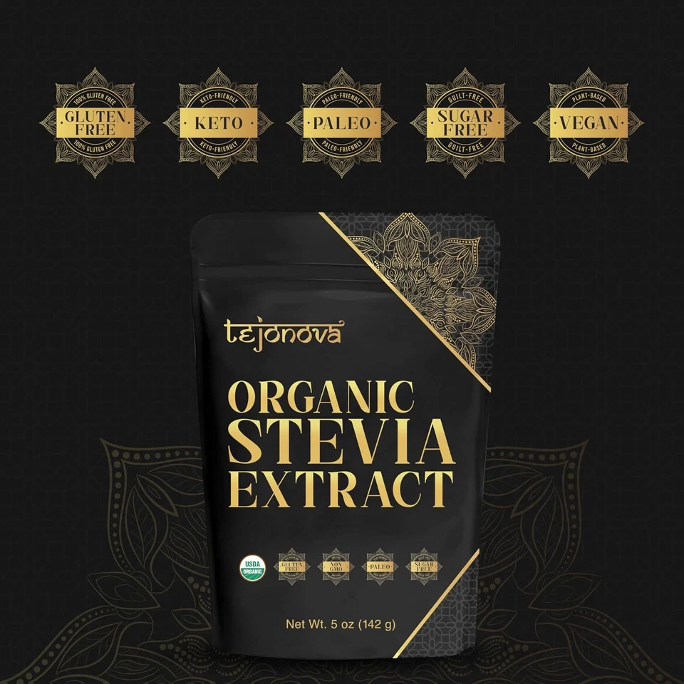 Stevia orgánica en polvo Tejonova 5 oz, edulcorante de stevia sustituto del azúcar, 1014 usos Foto 3 de 4
