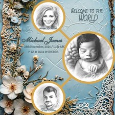 Personalized Baby Announcement Template, Download PDF to Print