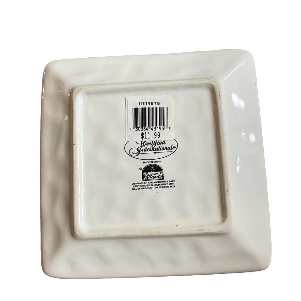 "Plato de aperitivo cuadrado internacional certificado Produce Love Butterfly 5 3/4""" Foto 4 de 4