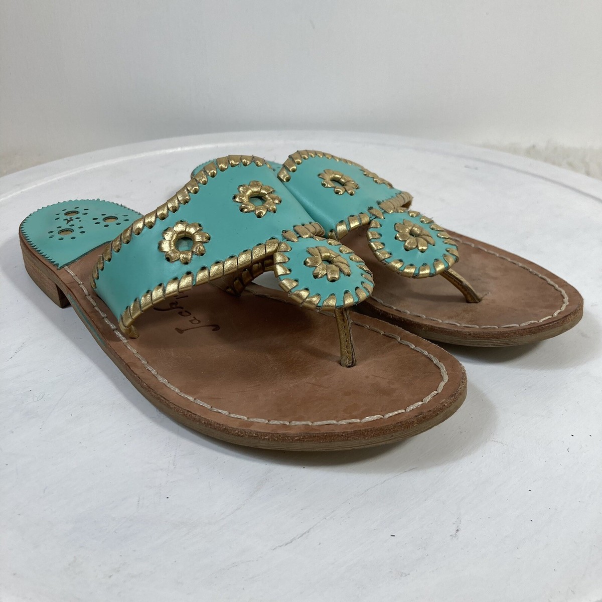 Turquoise Jack Rogers Sandals JACK ROGERS Jacks Flat Sandals In