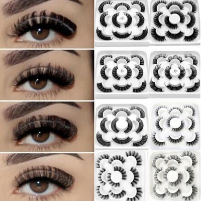 10Pairs Russian Style Strip Lashes D Curl Mink False Eyelashes Full Curled US