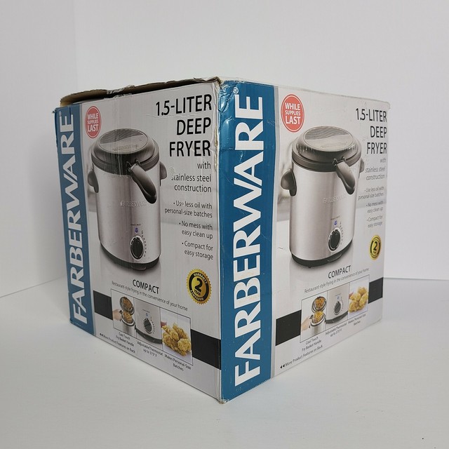 Farberware 1.5 Liter Deep Fryer Stainless Steel Construction Compact No