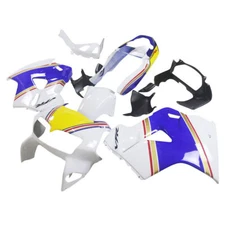 White Blue Fairings Kit for Honda VFR800 1998 1999 2000 2001 Plastic Body Set