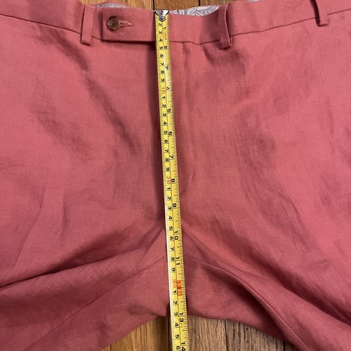 Lauren Ralph Lauren Mens 38x30 Flat Front Red/Pink 100% Linen Pants - Picture 5 of 12