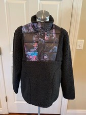 Spyder Black "Slope Fleece" Splatter Print 1/4 Zip Top, Size Large