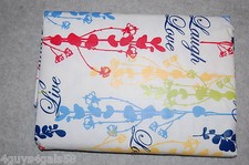 Summer VINYL Tablecloth 52x70 Oblong Multicolor LAUGH LOVE WILDFLOWERS