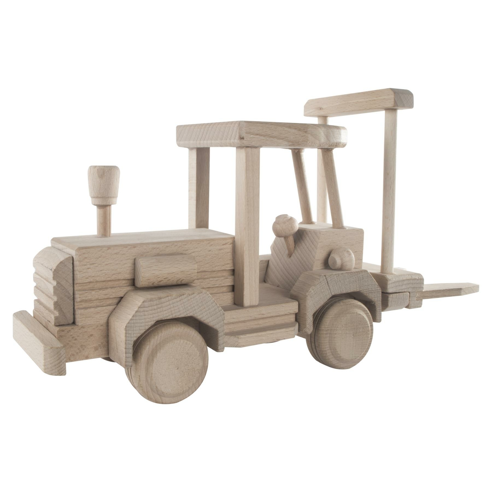 Wooden Forklift Fork Truck Beechwood Vehicle Model To Decorate Craft Paint