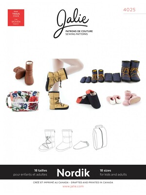 Jalie 4025 Nordik Quilted Booties, Slippers & Travel Shoe Bag Sewing Pattern