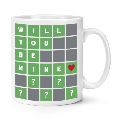 Will You Be Mine Herz Wordle 284ml Becher Tasse Weiß Tag Ehefrau Freundin Liebe