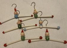 Vintage Set Of Six Wooden Child's Or Baby Clothes Hangers