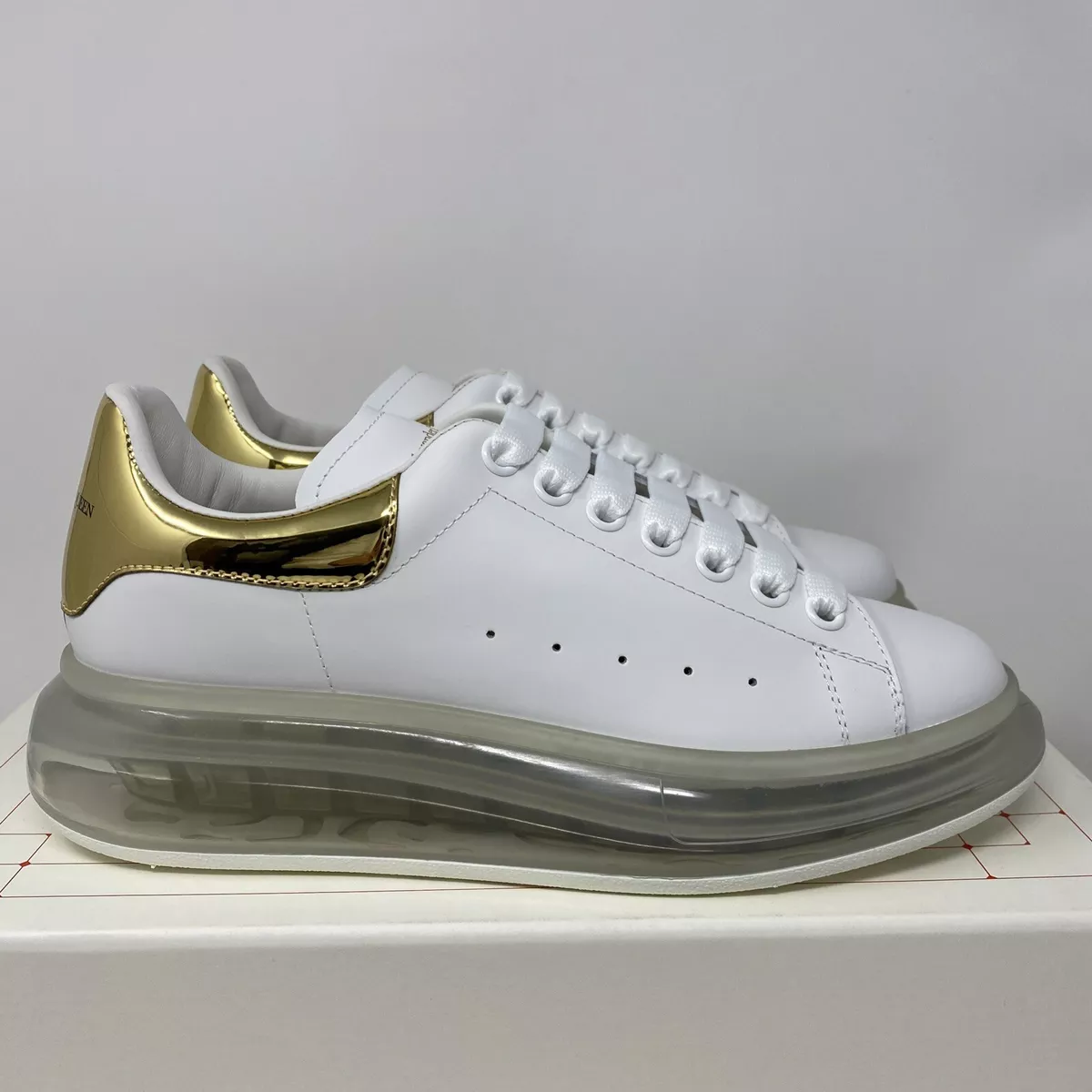 Shop Alexander McQueen Men's Glitter Transparent Sole Oversized Sneakers