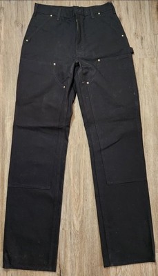 Carhartt B01 BLK Double Knee Work Pants Mens 46x30 Utility Firm