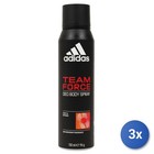 3x Adidas Deodorante Spray 150 Ml. Team Force