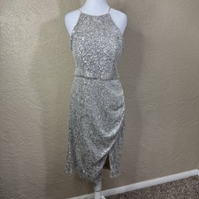 Midnight Doll Sequined Cocktail Dress Size 13 Rouched Bachelorette Party Glam