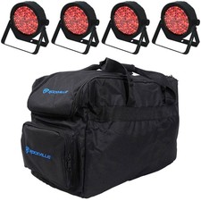 4 Chauvet DJ SLIMPAR 56 ILS DMX RGB LED Par Wash Up-Lights Carry Bag