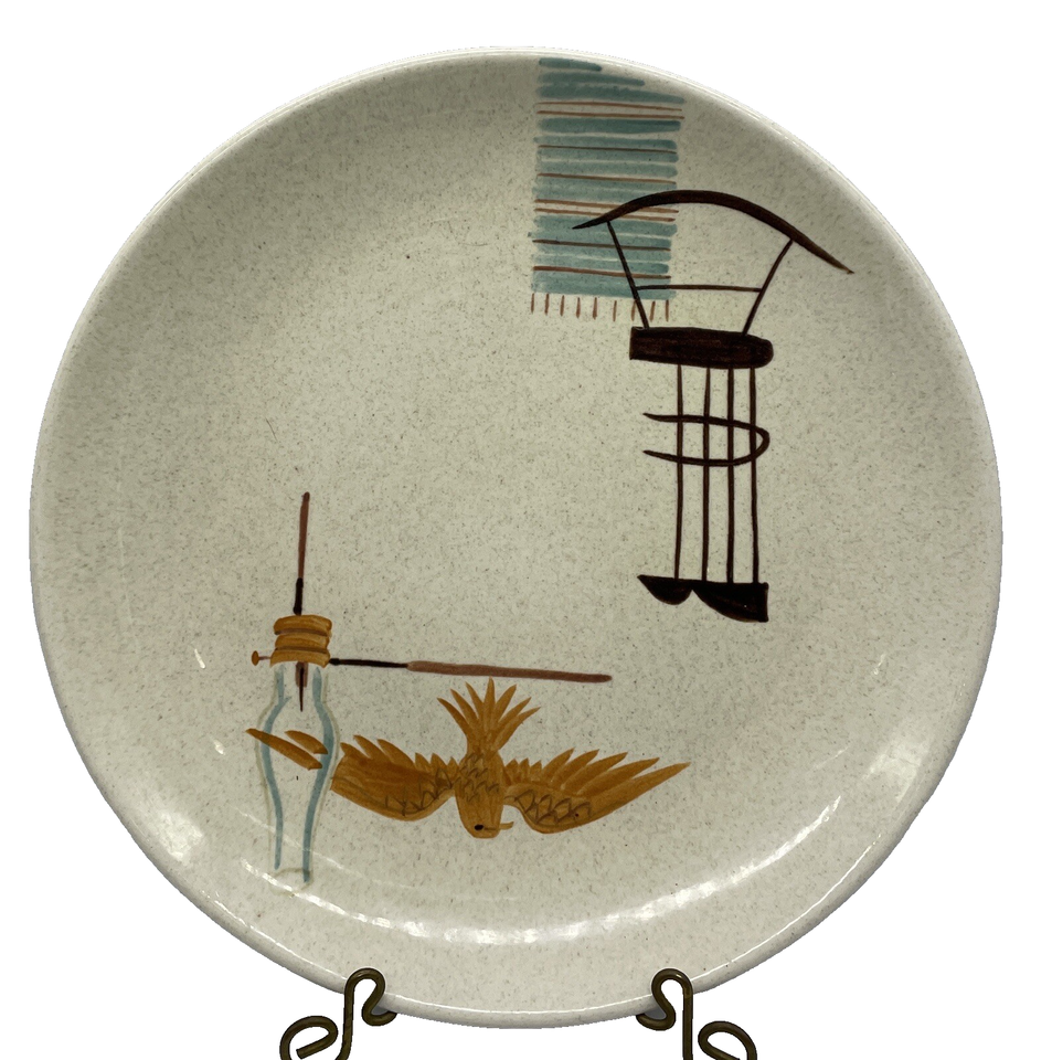 RED WING POTTERY " HEARTHSIDE " PATTERN HAND PAINTED DINNER PLATE | eBay
