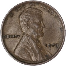 1909 P VDB Lincoln Wheat Cent Extra Fine Penny XF