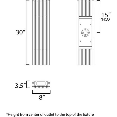 ET2 Contemporary Lighting E30118-BK Rampart LED 30 inch Black Outdoor Wall Mount - Picture 4 of 4