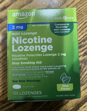 Amazon Basic Care Nicotine Polacrilex Mini Lozenge 2 mg 135 Lozenges Exp 3/27