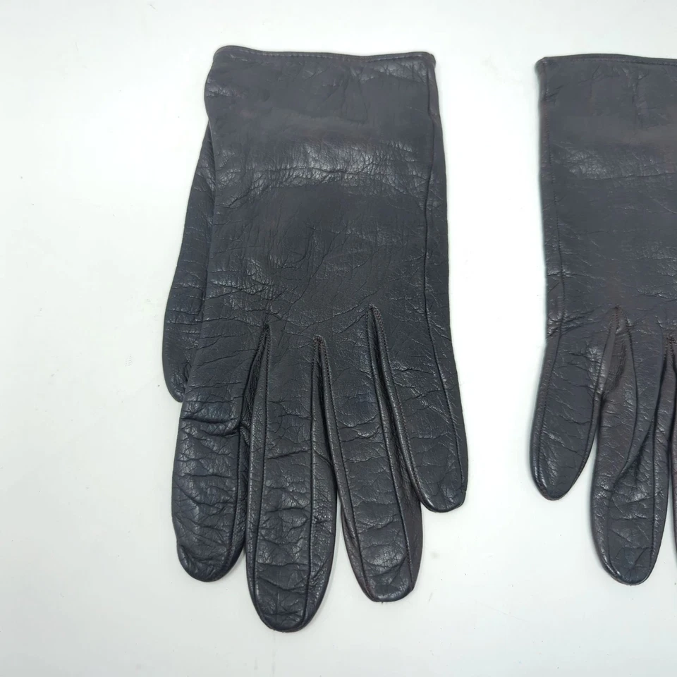 Guantes vintage Lionel Le Grand 7 cuero marrón Neiman Marcus Francia Foto 4 de 4